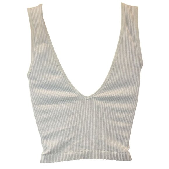 Wishlist Bralette Brami In Champagne Ribbed Knit Crop Tank Top Womens Med NEW - Picture 2 of 8